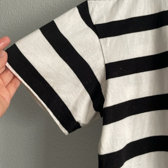 Levi's Black and White Striped Front Tie T-shirt Women's Size Large - Picture 3 of 6
